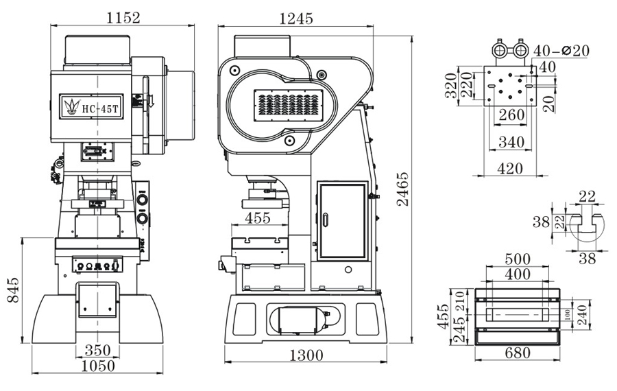 c型精密高速?zèng)_床結(jié)構(gòu)圖